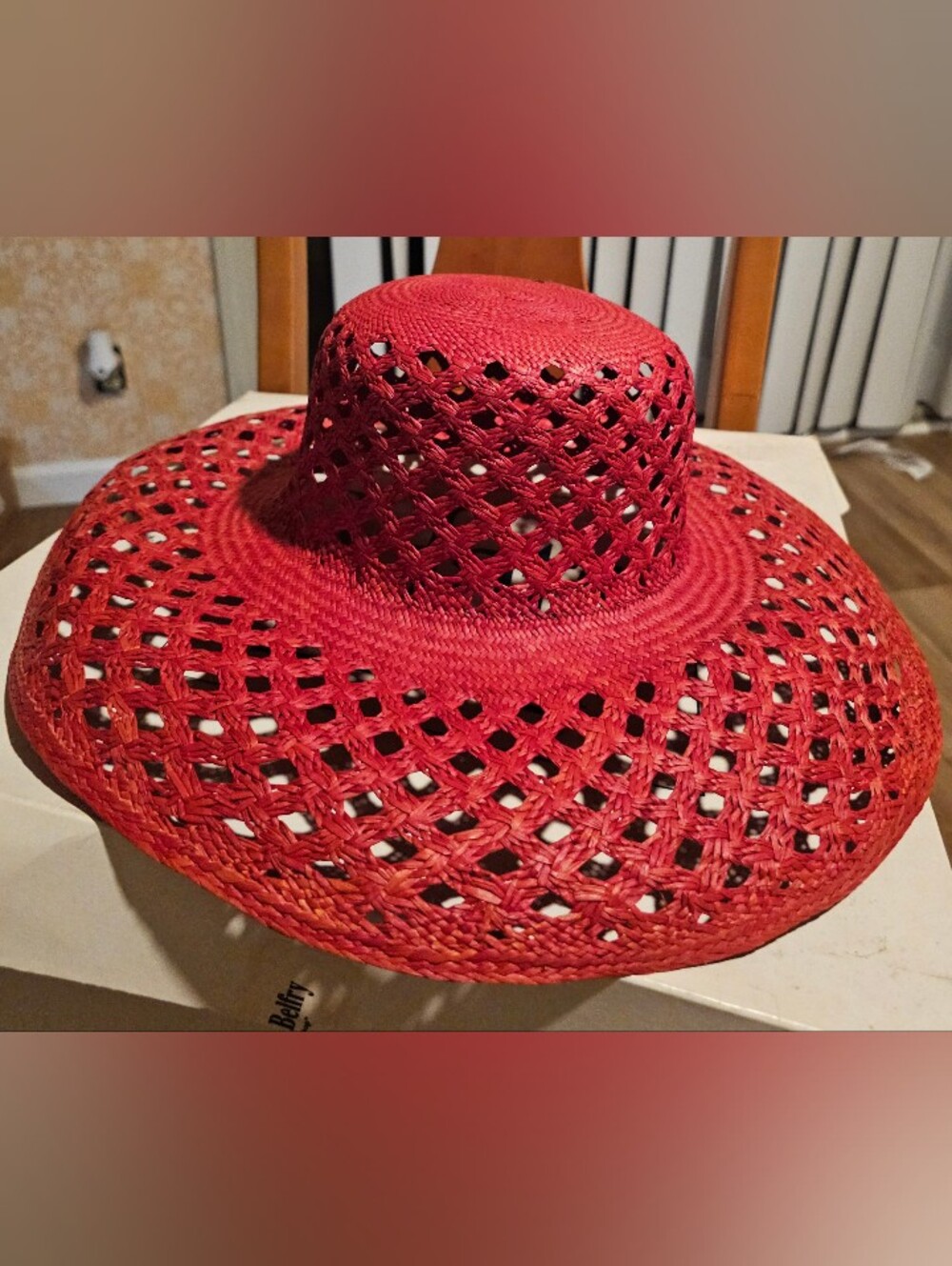 Red Woven Sun Hat - Women's Summer Beach Hat